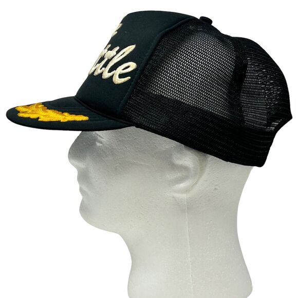 Vintage The Shuttle Trucker Hat Baseball Cap 80s Scrambled Eggs Snapback Black - Picture 2 of 11